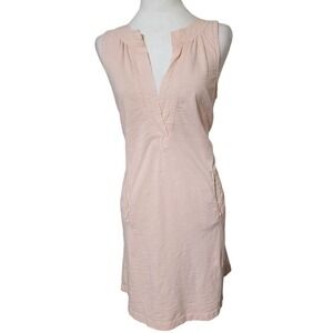 J.Crew Womens Sleeveless Light Pink Cotton Shift Dress With Pockets Size M